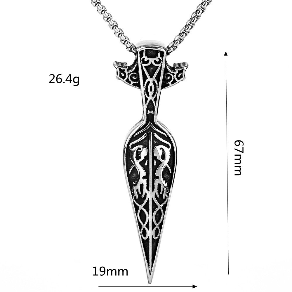 Dimension Pendentif Viking Lance et Serpents