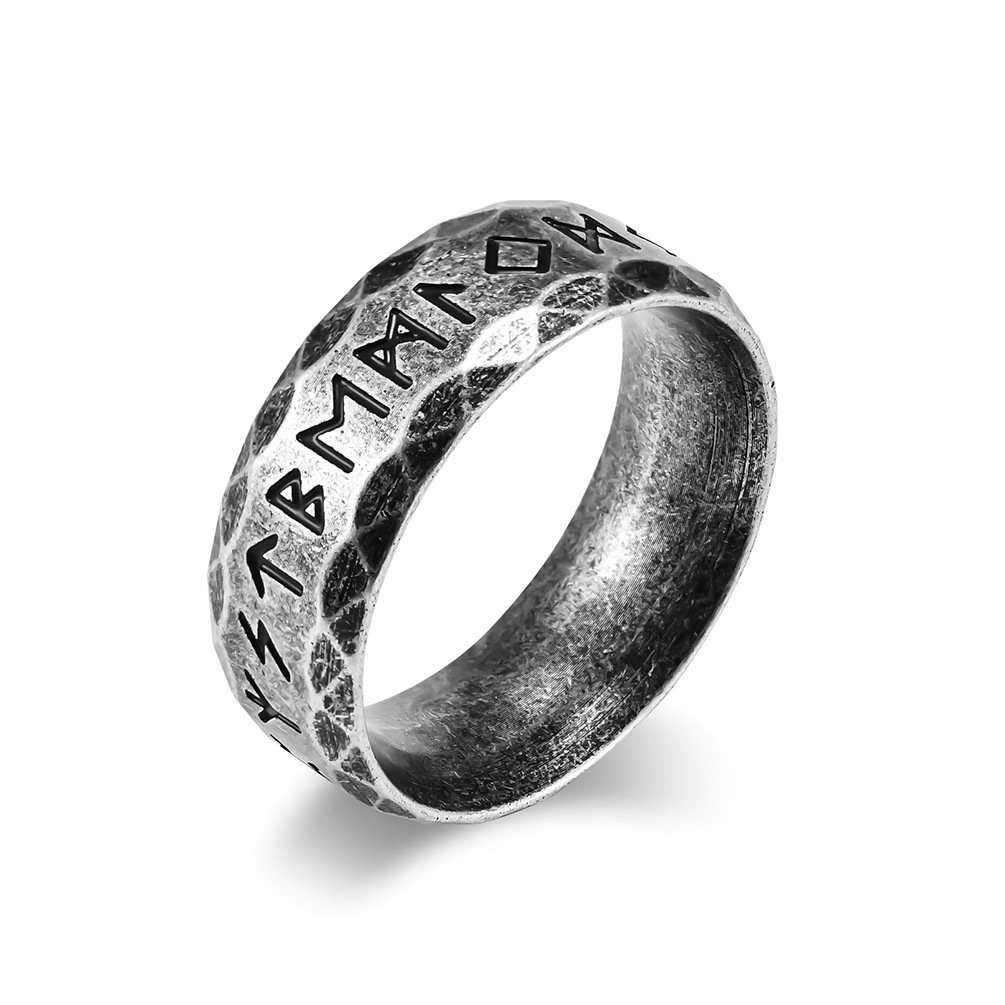 Bague Viking Runes - Acier Inoxydable, Symbole de Prospérité acier