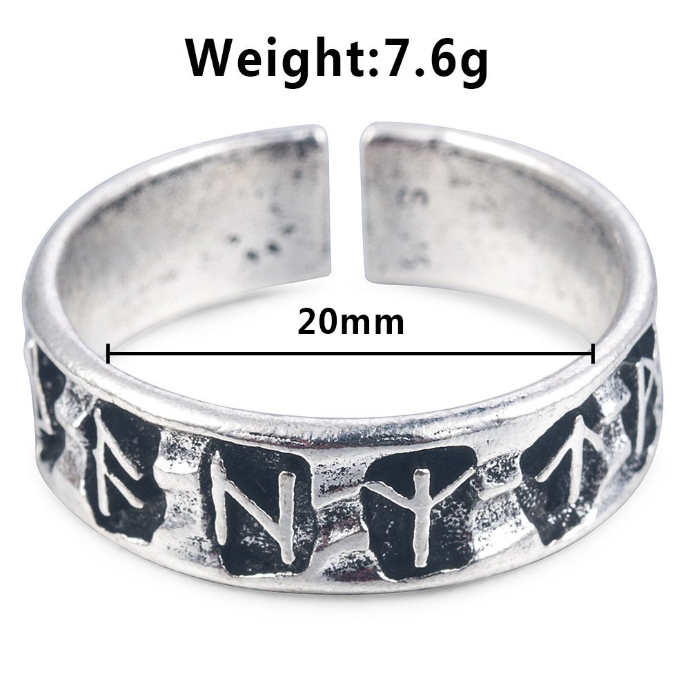 Dimension Bague Viking Runique en Acier Titane