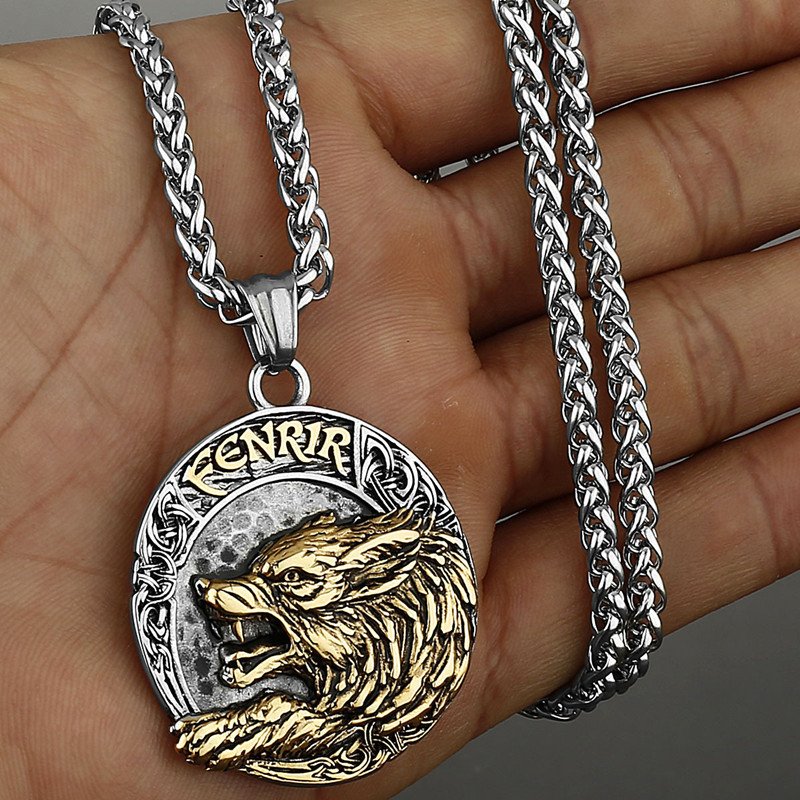 Pendentif Viking Fenrir avec chaîne