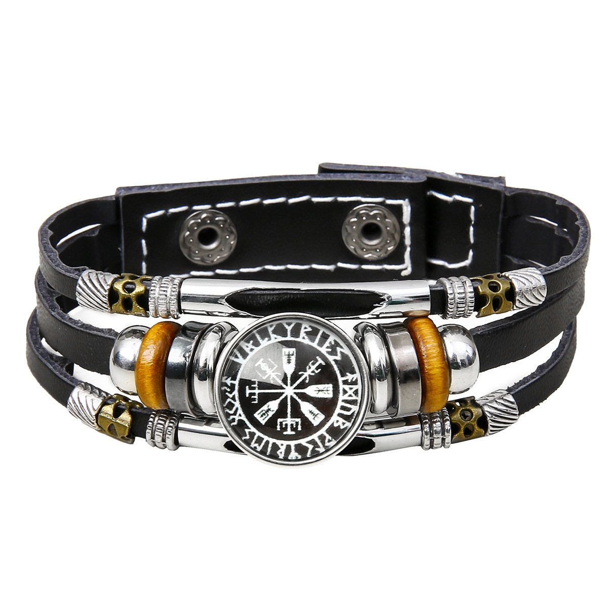 Bracelet Viking Vegvisir en cuir