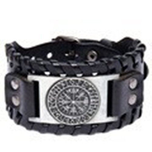 Bracelet de Force Viking Vegvisir PU NOIR