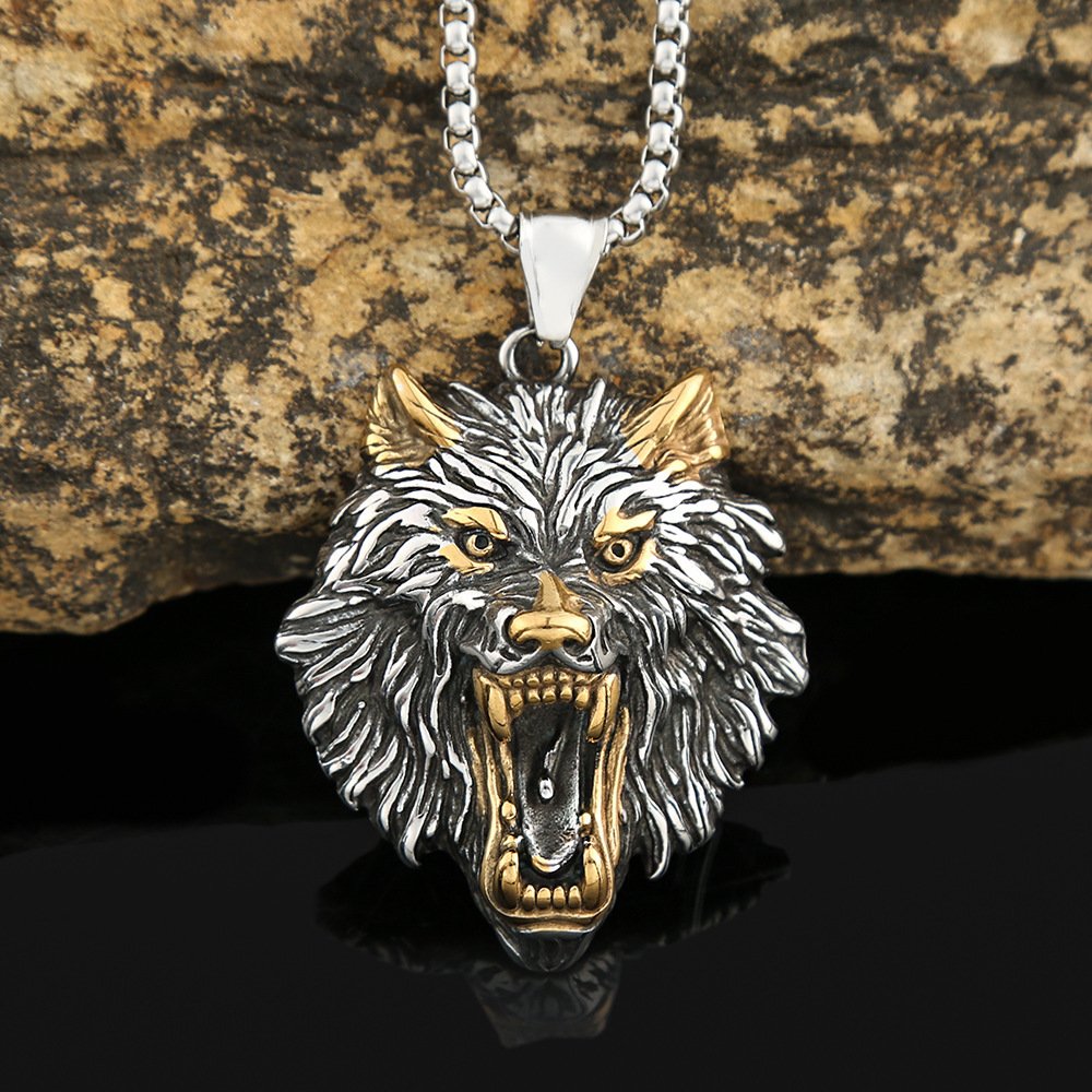 Pendentif Loup Viking - Force et Loyauté doré