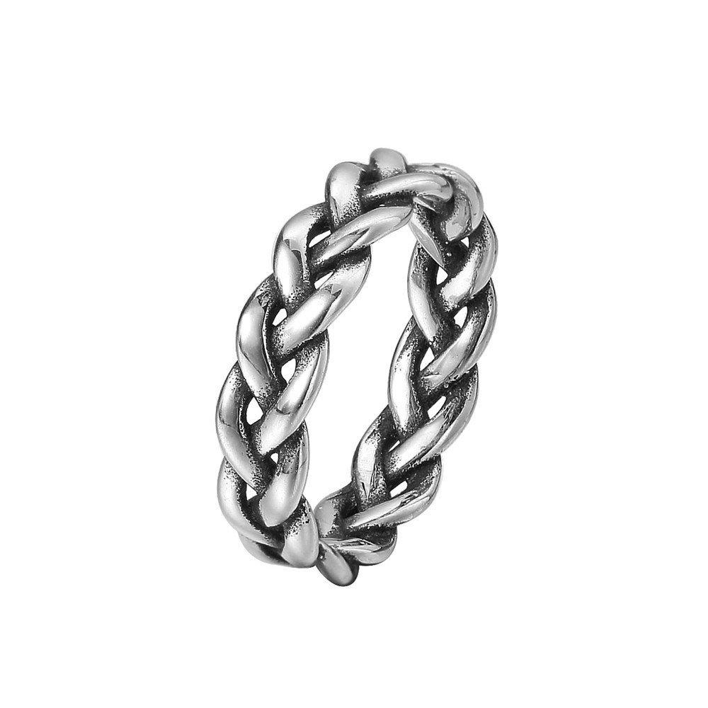 Bague Viking Tressée en Acier Inoxydable acier