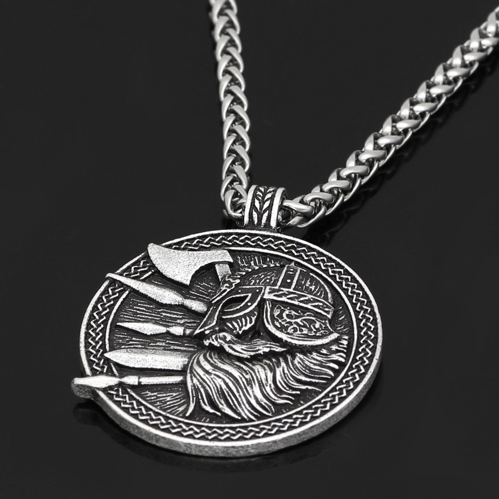 Pendentif Viking Odin en acier retro