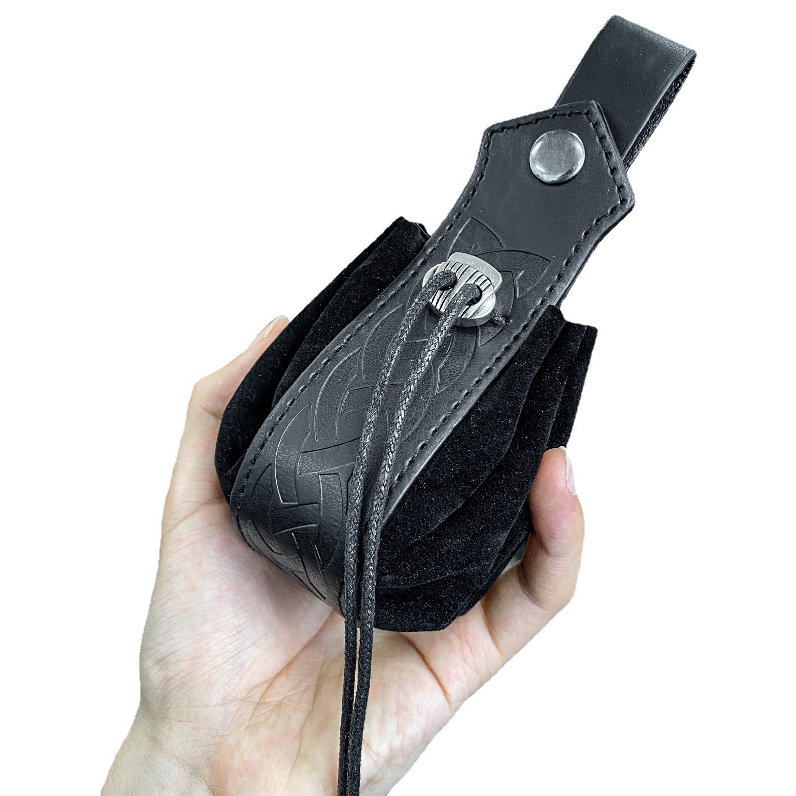 Sacoche Viking en Cuir avec Motif Épée | Accessoire Nordique Authentique