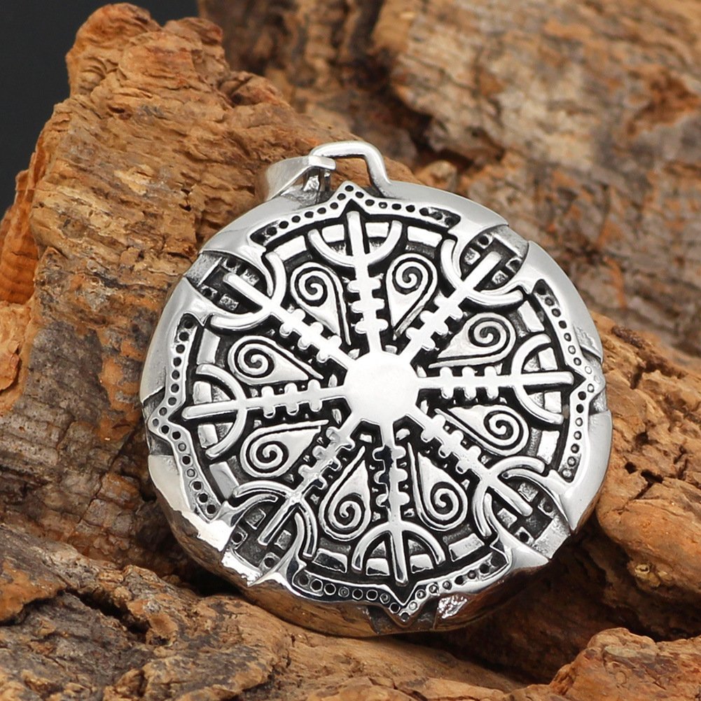 Pendentif Viking Aegishjalmur acier