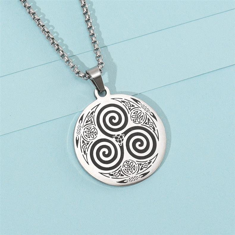 Pendentif Viking Triskélion en Acier Titane unisexe