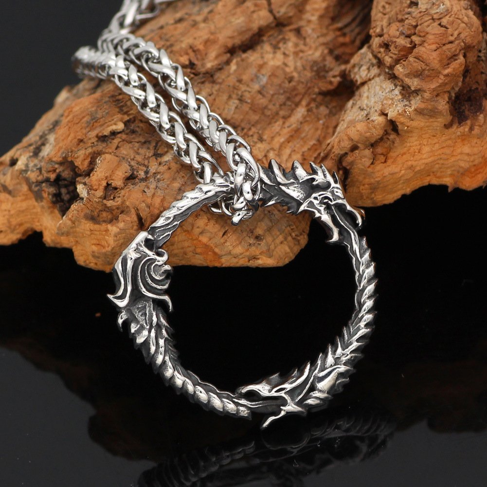 Pendentif Viking Ouroboros Acier inoxydable de haute qualité