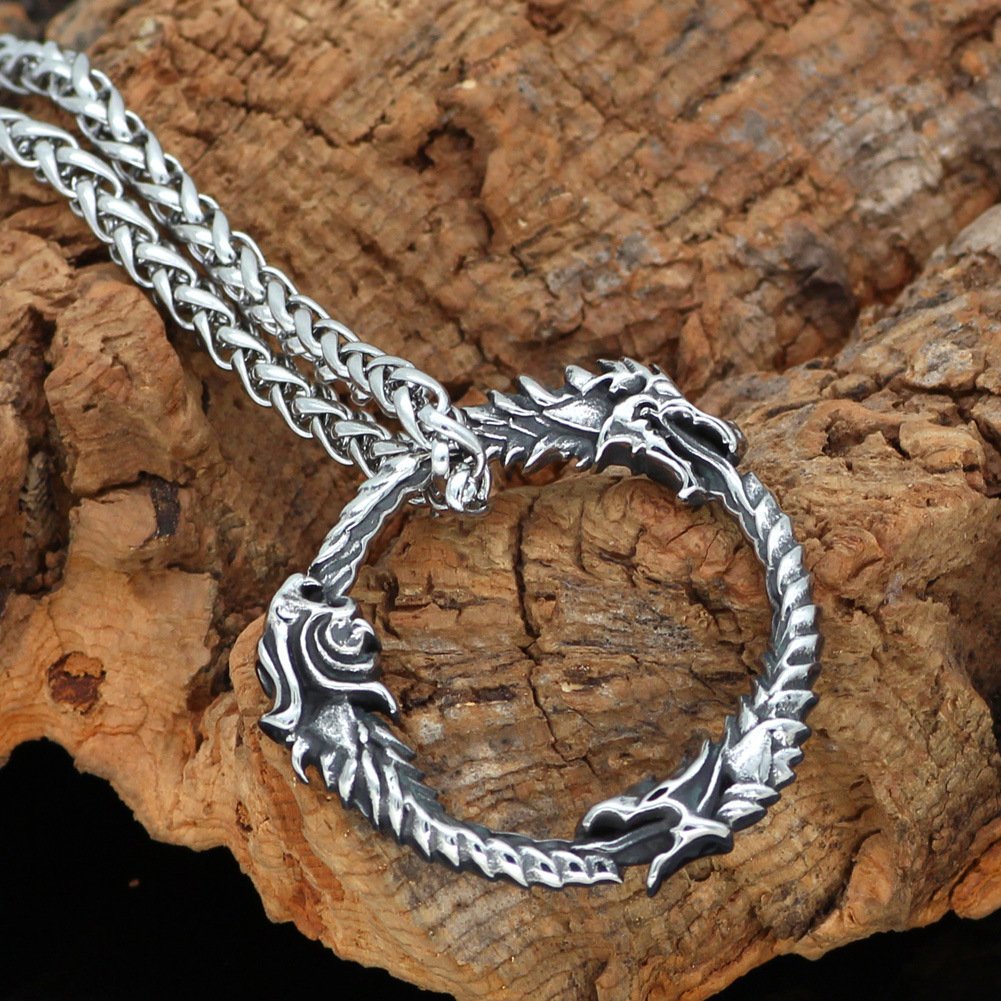 Pendentif Viking Ouroboros Chaîne incluse