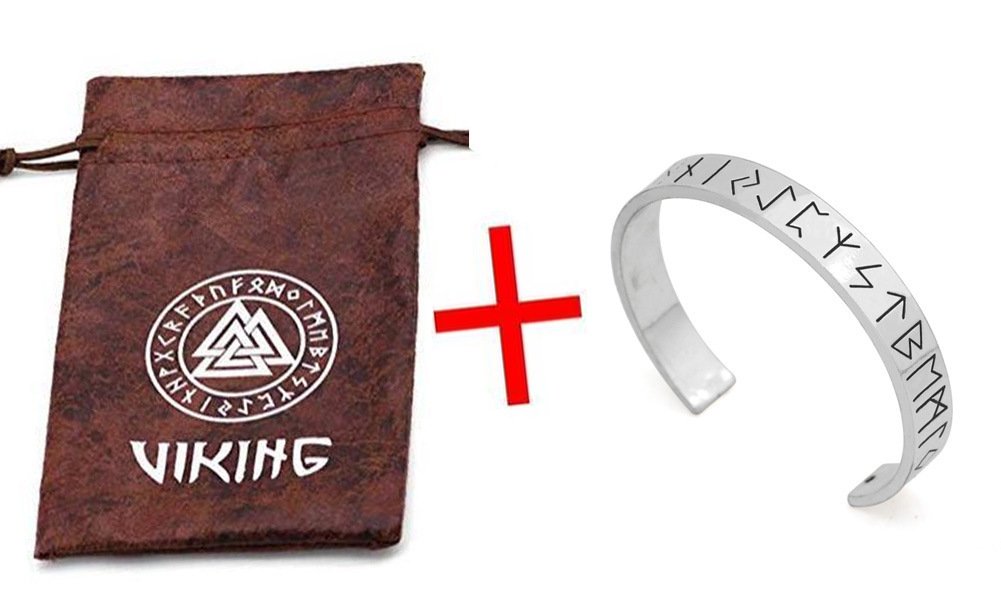 Bracelet Viking Runes - Élégance Nordique en Acier Inoxydable avec pochette