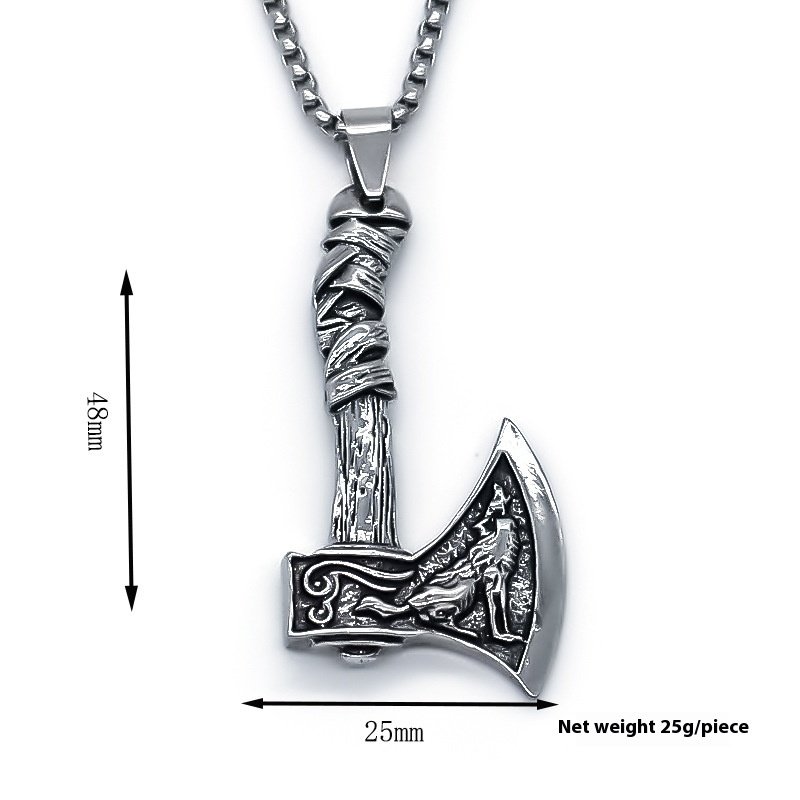 Dimension Pendentif Hache Viking - Symbole de Force et de Courage