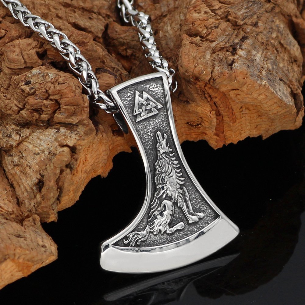 Pendentif Viking Hache et Valknut