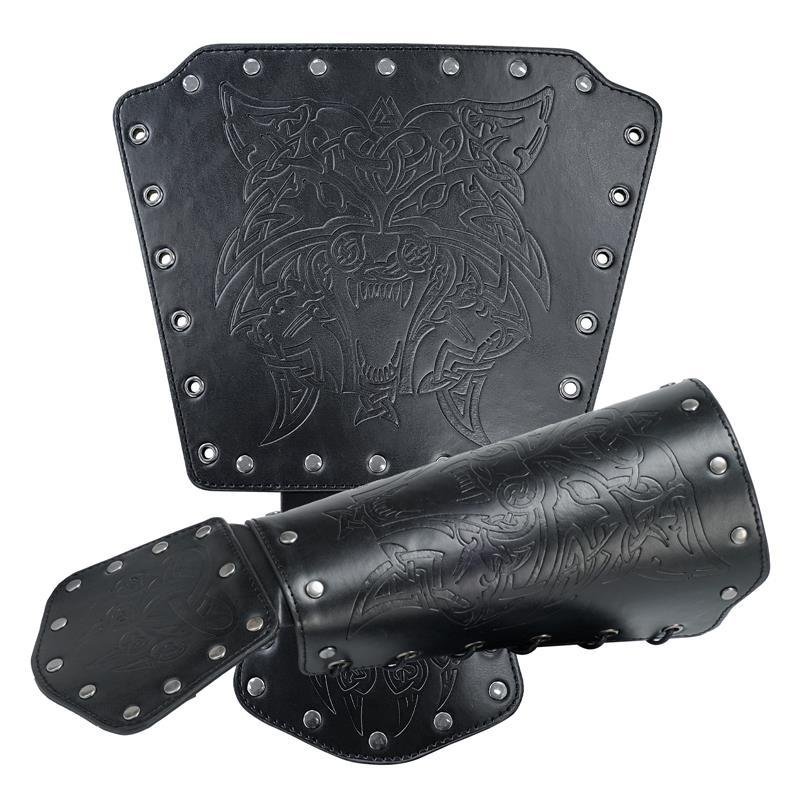 Brassards Vikings en Cuir noir