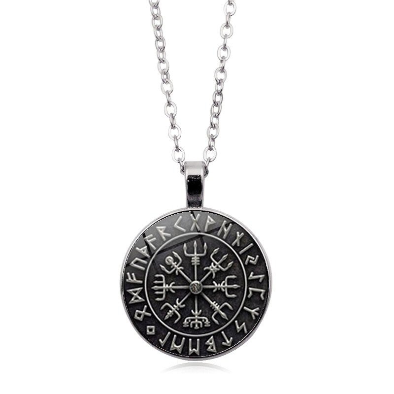 Pendentif Viking Vegvisir argenté