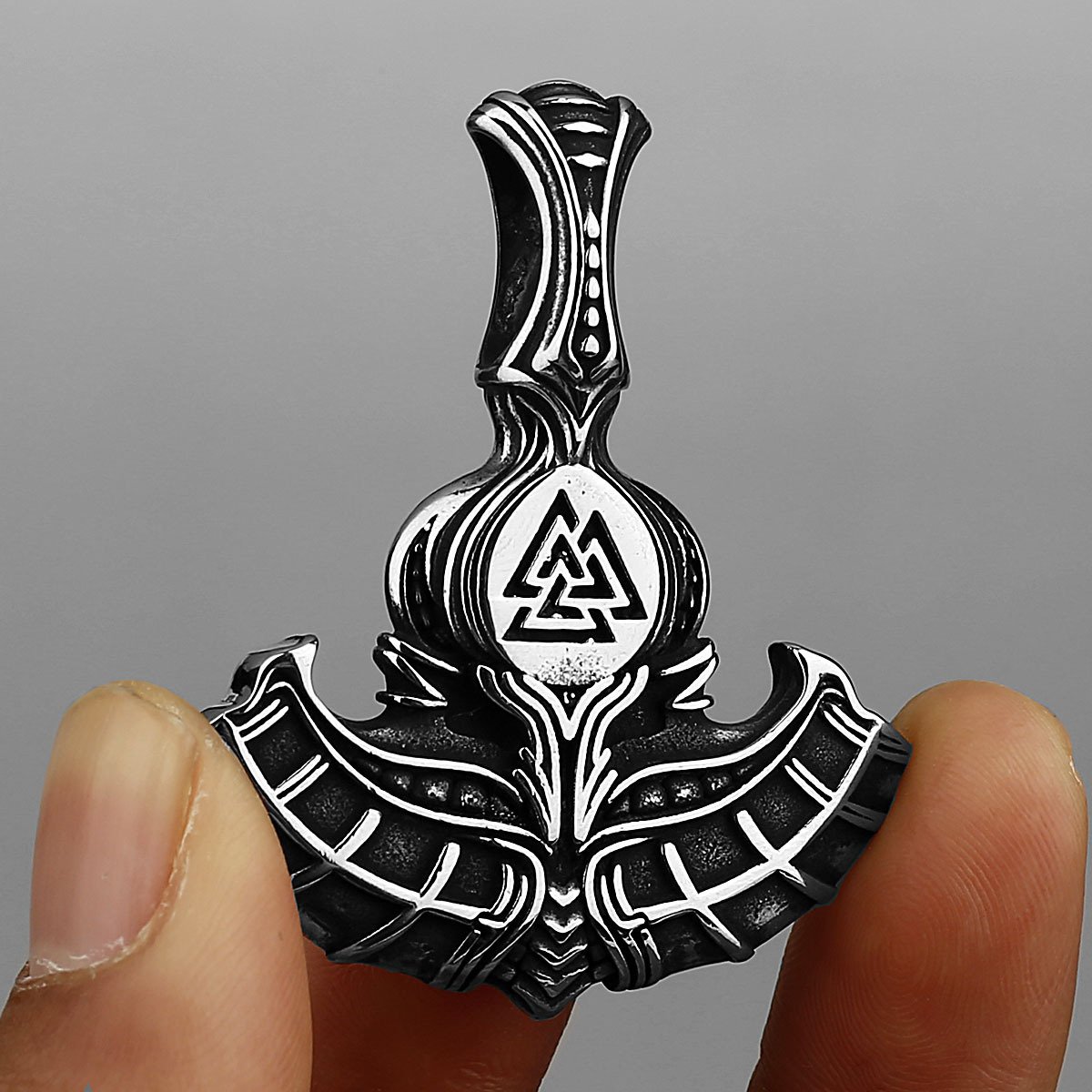 Pendentif Viking en Acier Titane style ancien