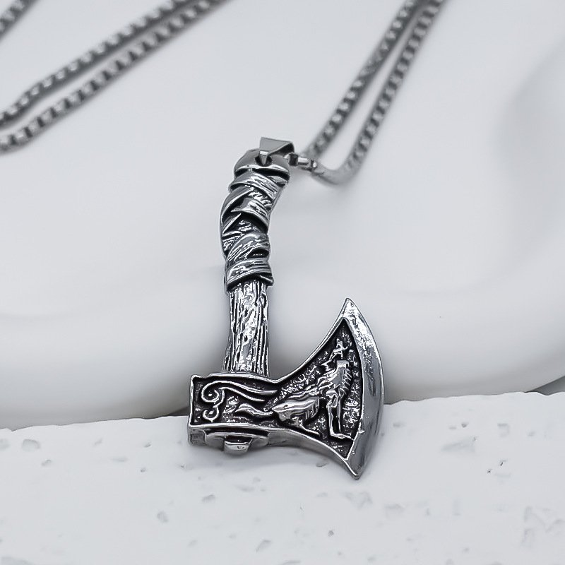 Pendentif Hache Viking - Symbole de Force et de Courage acier inoxydable