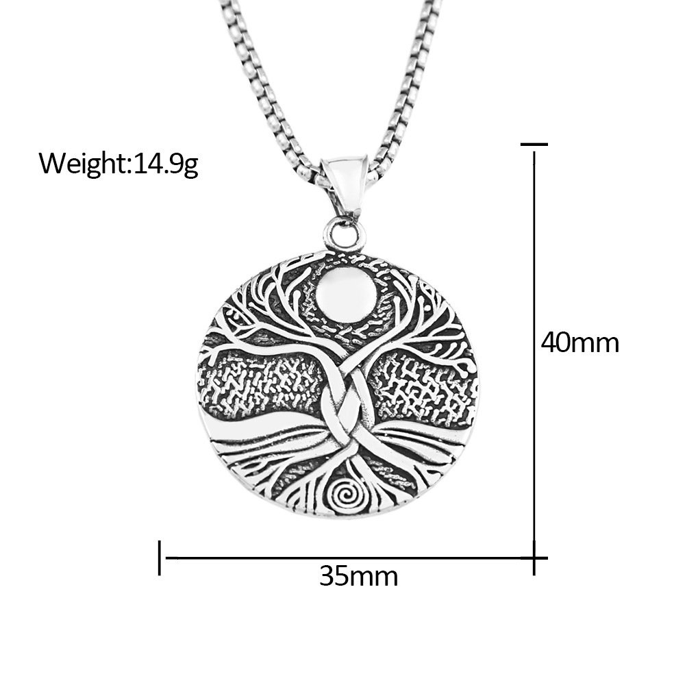 Dimension Pendentif Viking Yggdrasil - Arbre de Vie Nordique