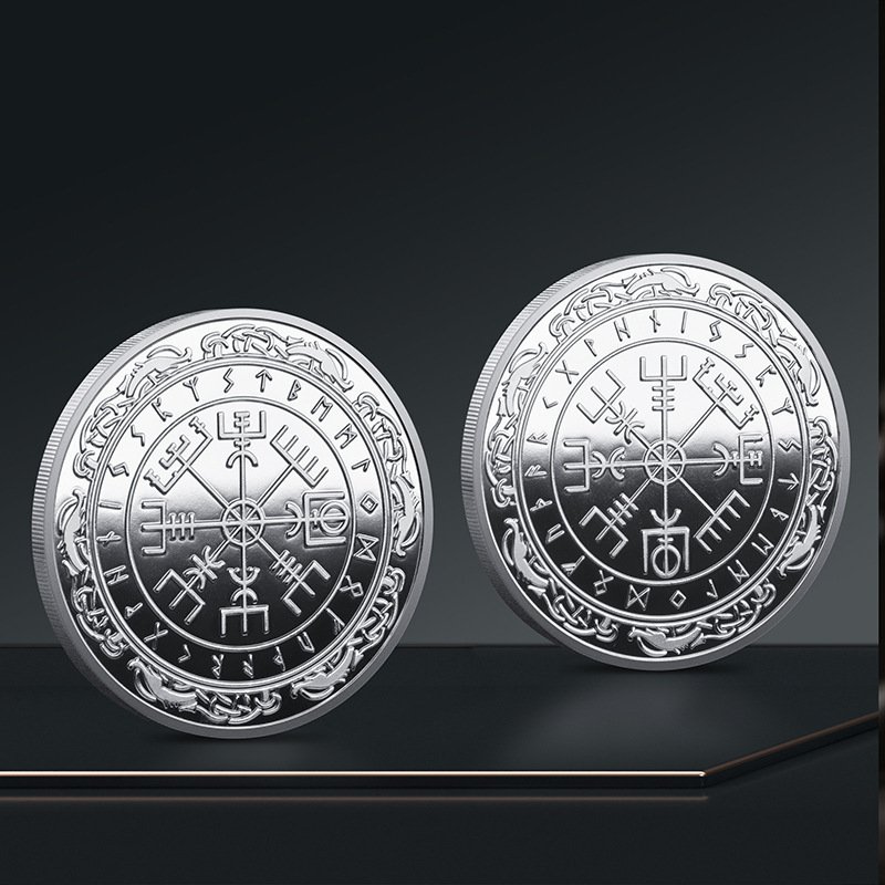 Pièce Viking Vegvisir en Fer argenté