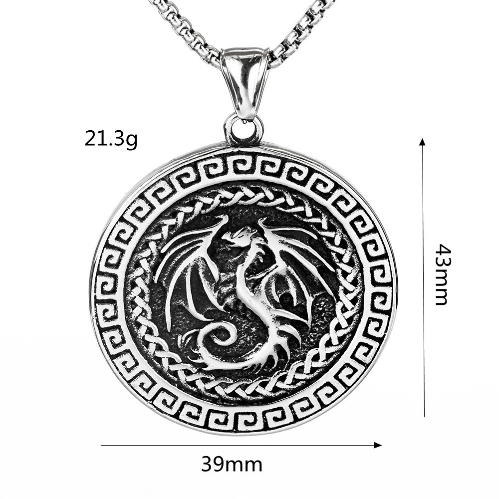 Dimension Pendentif Viking Dragon