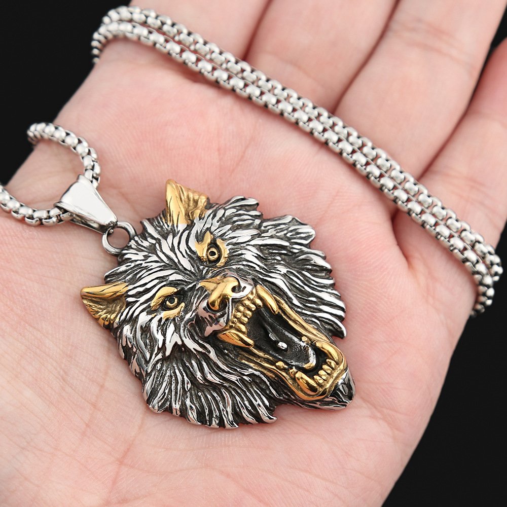 Pendentif Loup Viking - Force et Loyauté avec chaîne