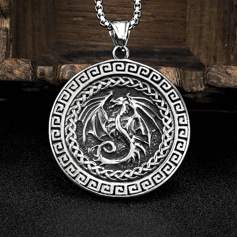 Pendentif Viking Dragon style retro