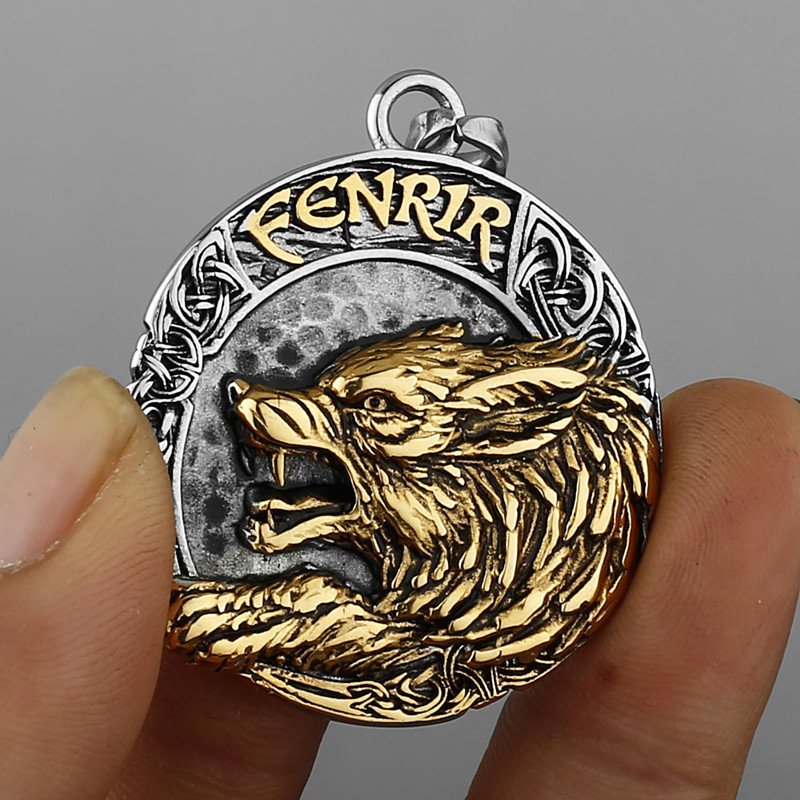 Pendentif Viking Fenrir doré