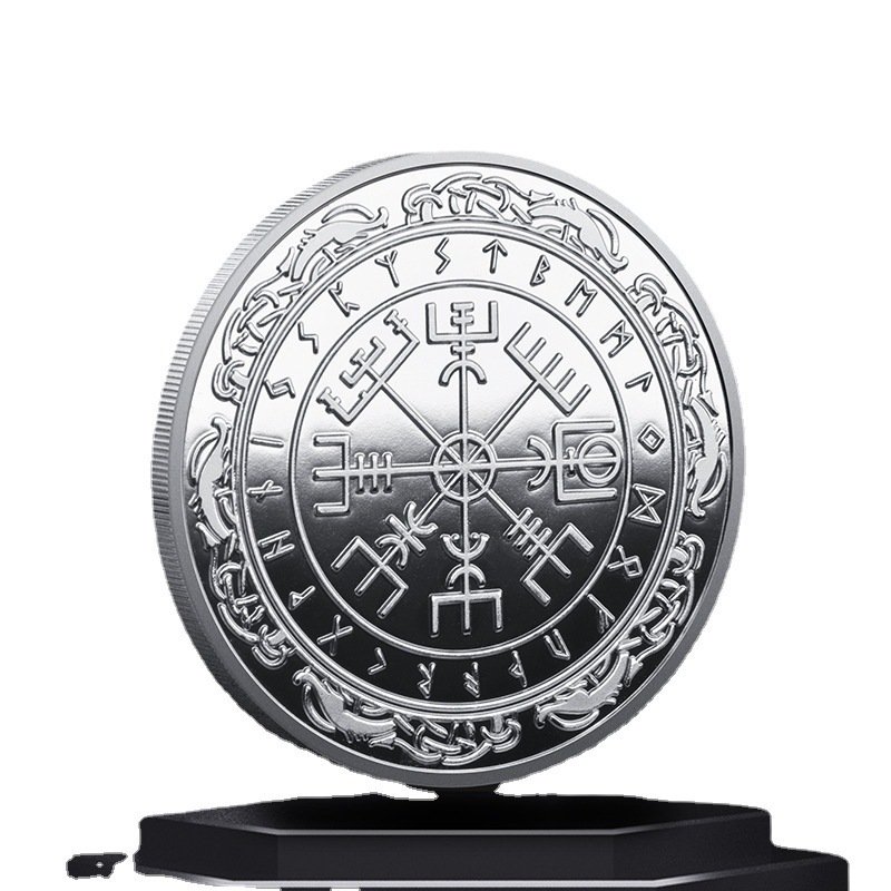 Pièce Viking Vegvisir en Fer argenté