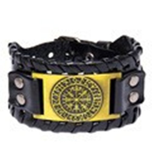 Bracelet de Force Viking Vegvisir PU Or