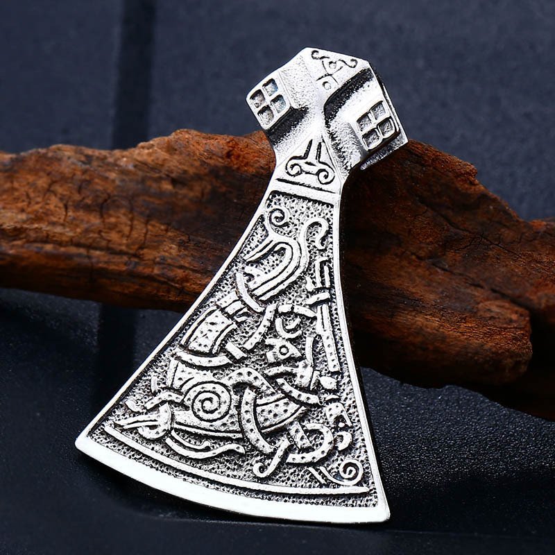 Pendentif Hache Viking avec Croix Nordique sans cordon