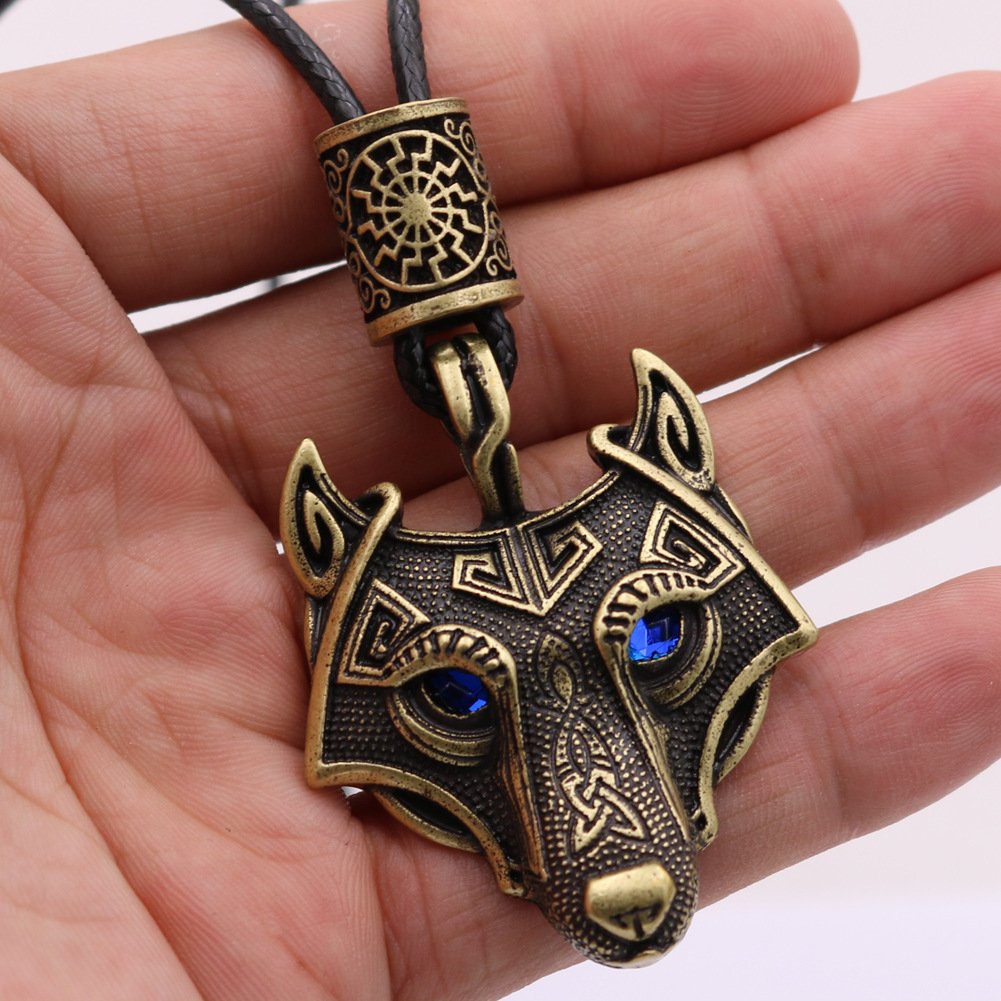 Pendentif Tête de Loup Viking Symbole puissant de force et de protection