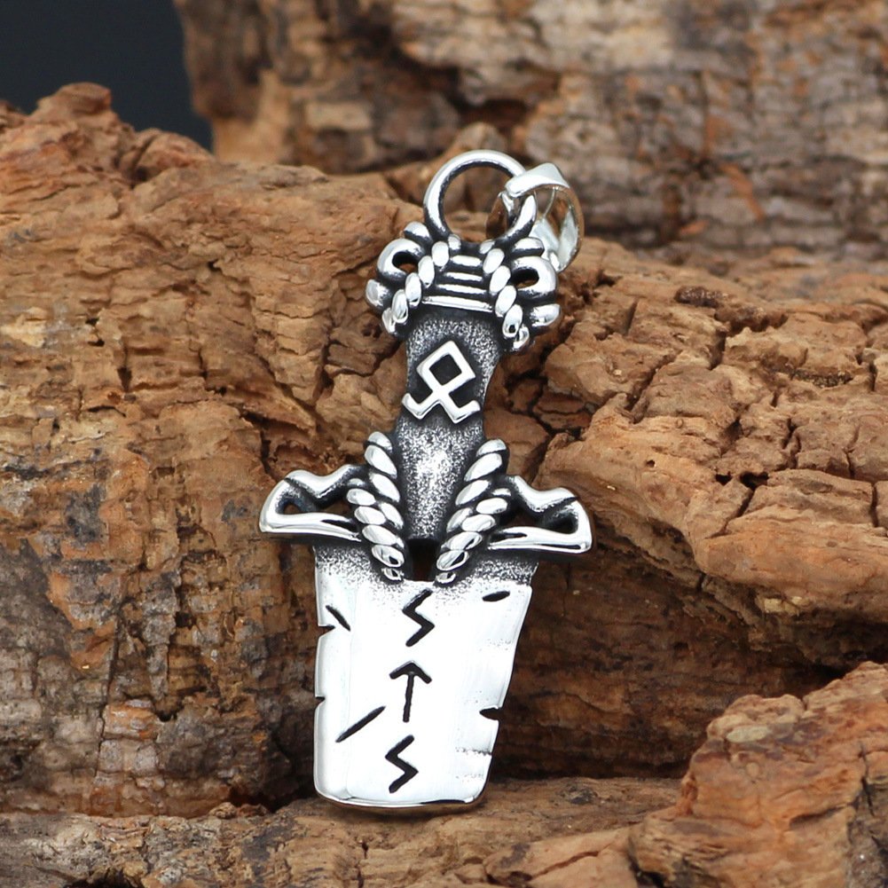 Pendentif Viking Épée et Runes