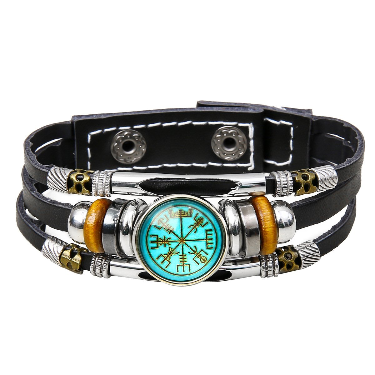 Bracelet Viking Vegvisir vert