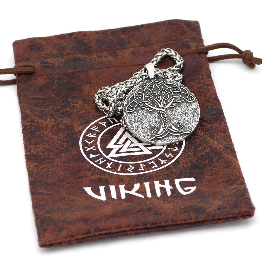 Pendentif Viking Arbre de Vie Yggdrasil argenté