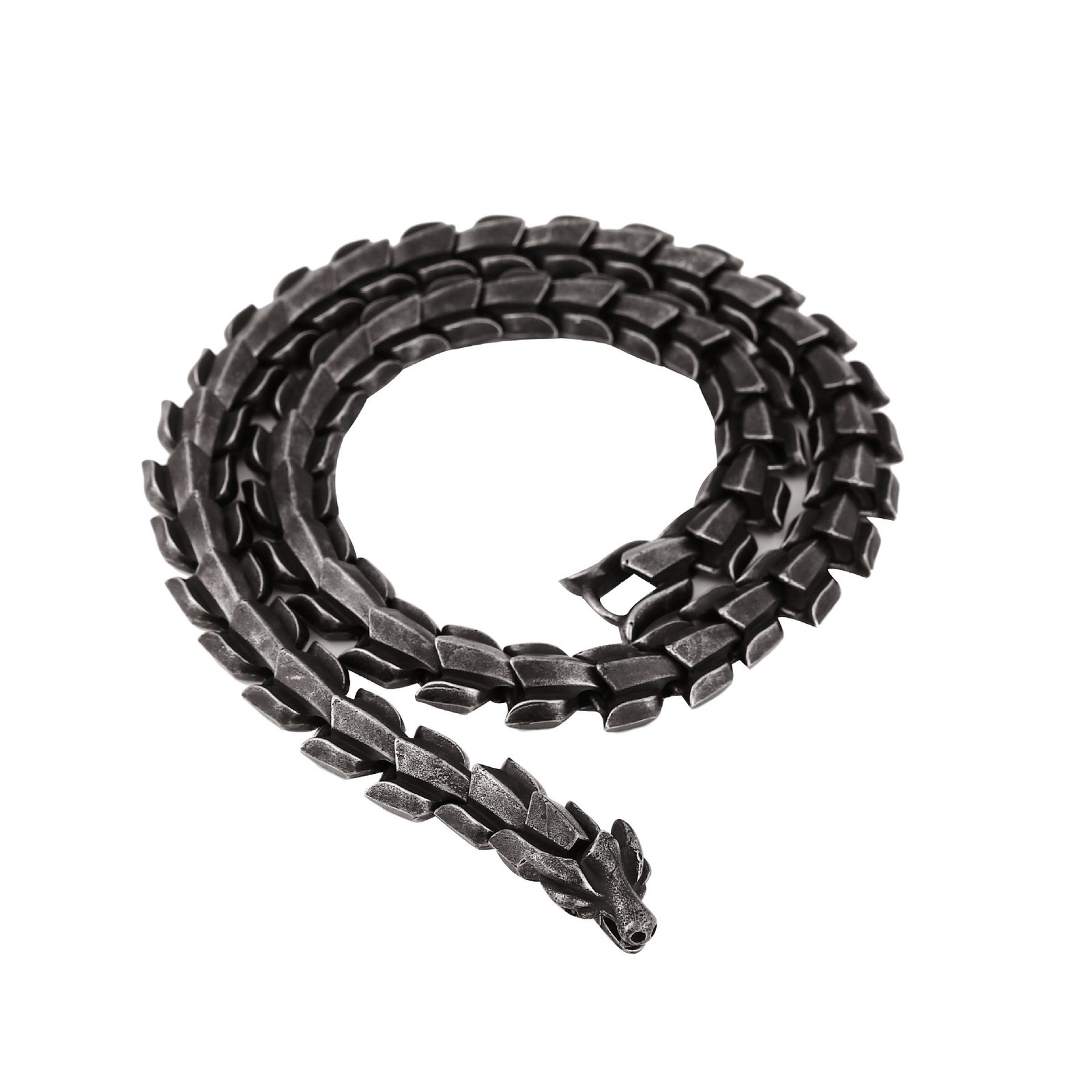 Collier Dragon Viking - Le Souffle du Serpent Midgard noir