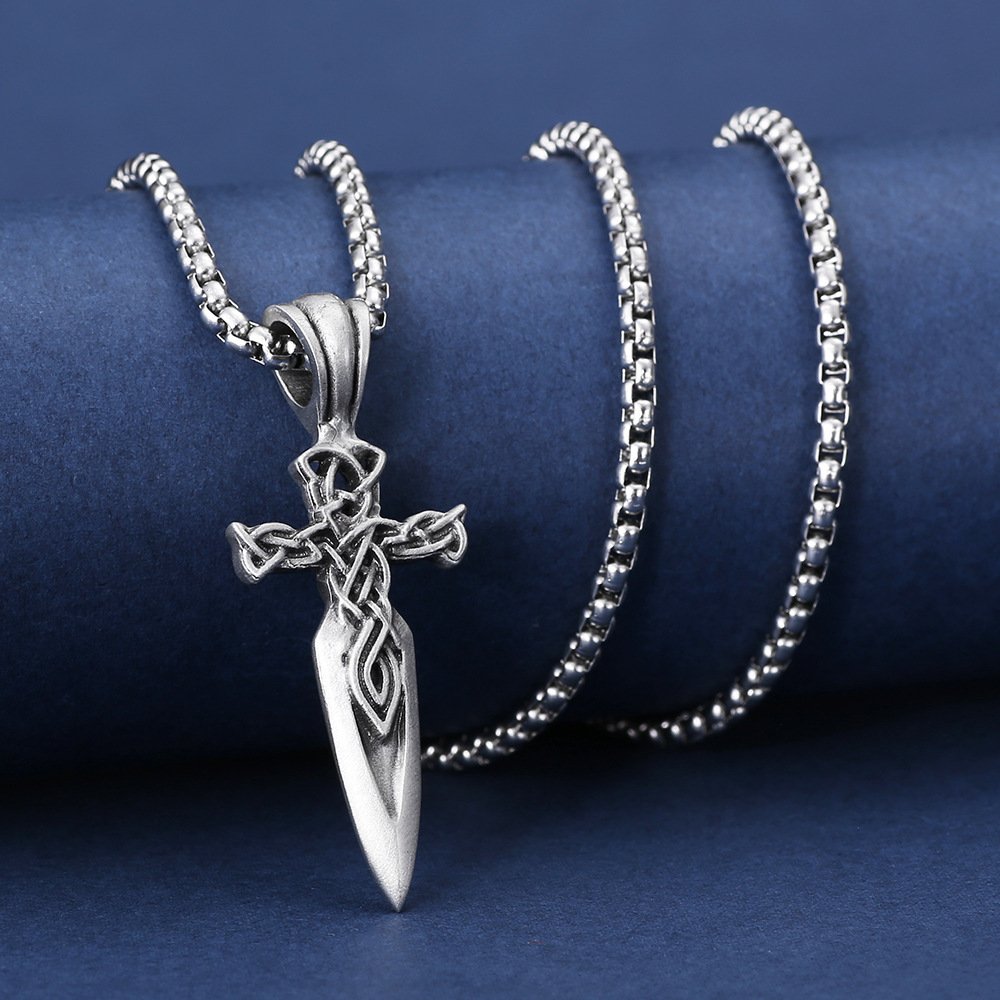 Pendentif Épée Viking - Symbole Nordique en Acier Titane