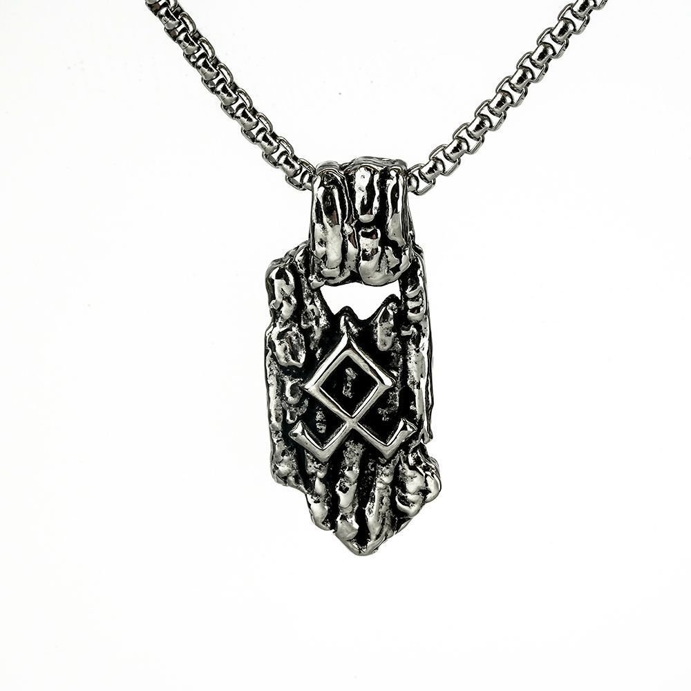 Pendentif Viking Valknut en Acier Titane Design géométrique asymétrique