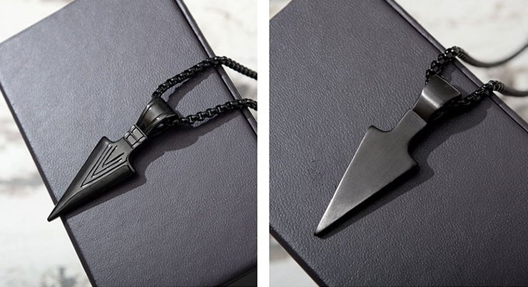 Pendentif Viking Gungnir en Acier Titane minimaliste et élégant