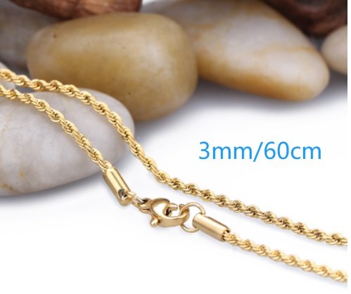 Pendentif Viking Gungnir en Acier Titane chaîne doré