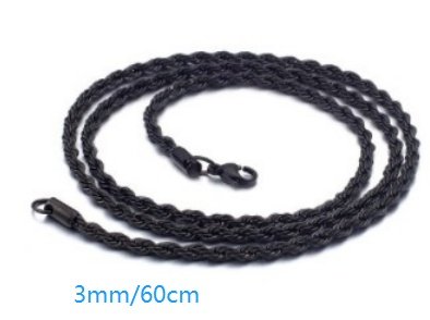 Pendentif Viking Gungnir en Acier Titane chaîne noir