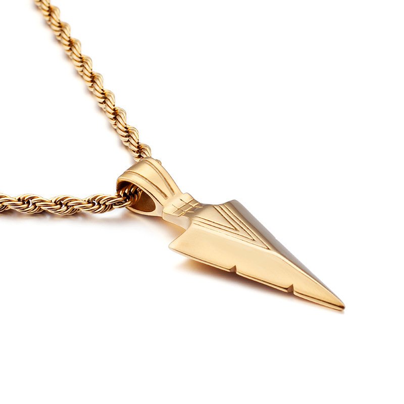 Pendentif Viking Gungnir en Acier Titane doré