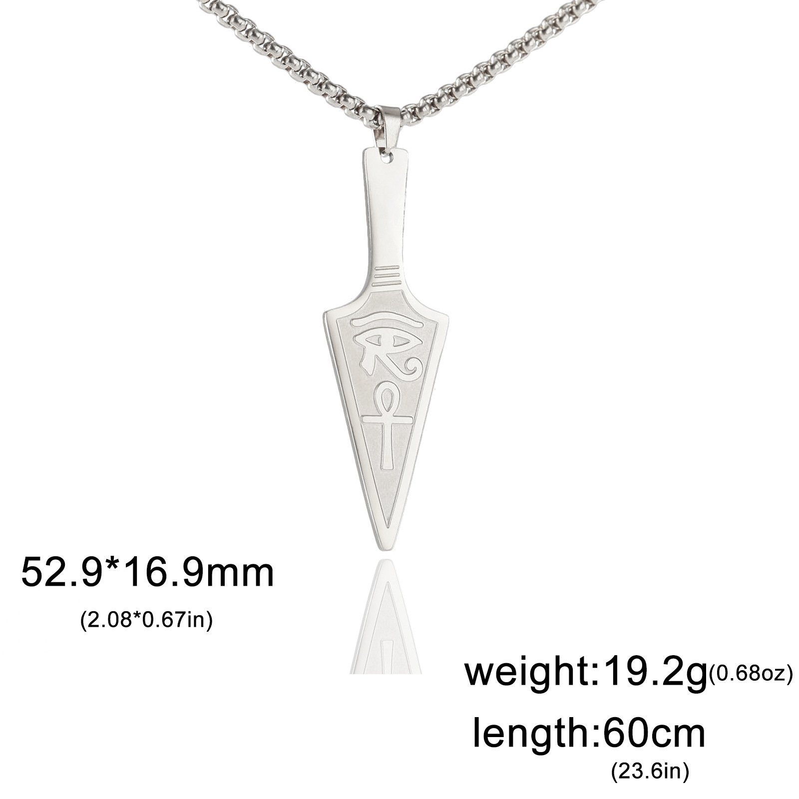 Pendentif Viking Gungnir en Acier Inoxydable argenté dimension