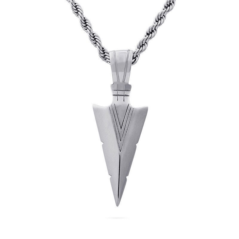 Pendentif Viking Gungnir en Acier Titane argenté
