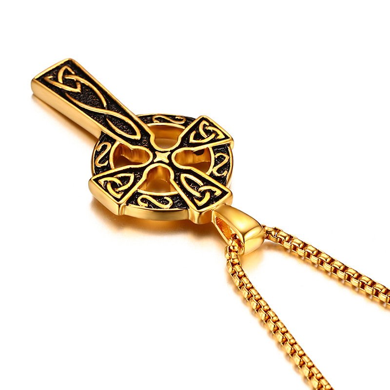 Pendentif Viking Croix Celtique doré