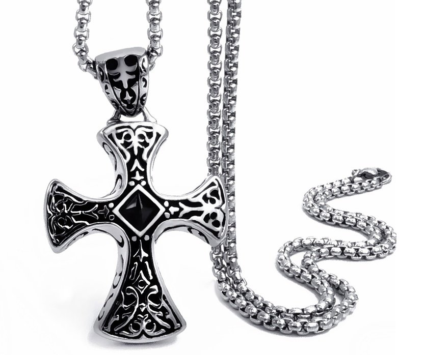 Pendentif Croix Viking Massive en Acier Titane Robuste et résistant