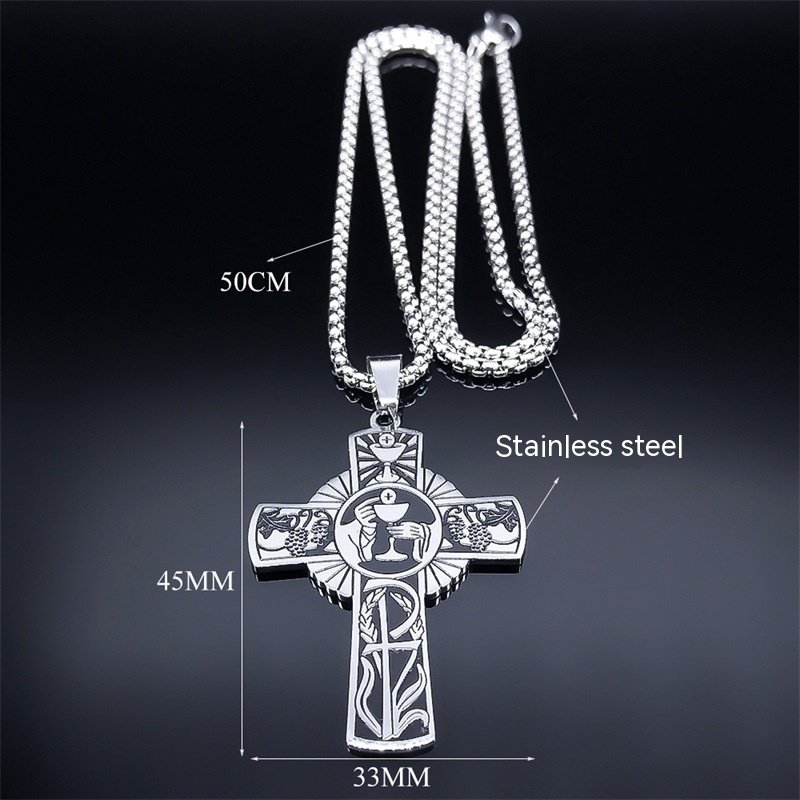 Dimension Pendentif Croix Celtique Mystique - Acier Titane