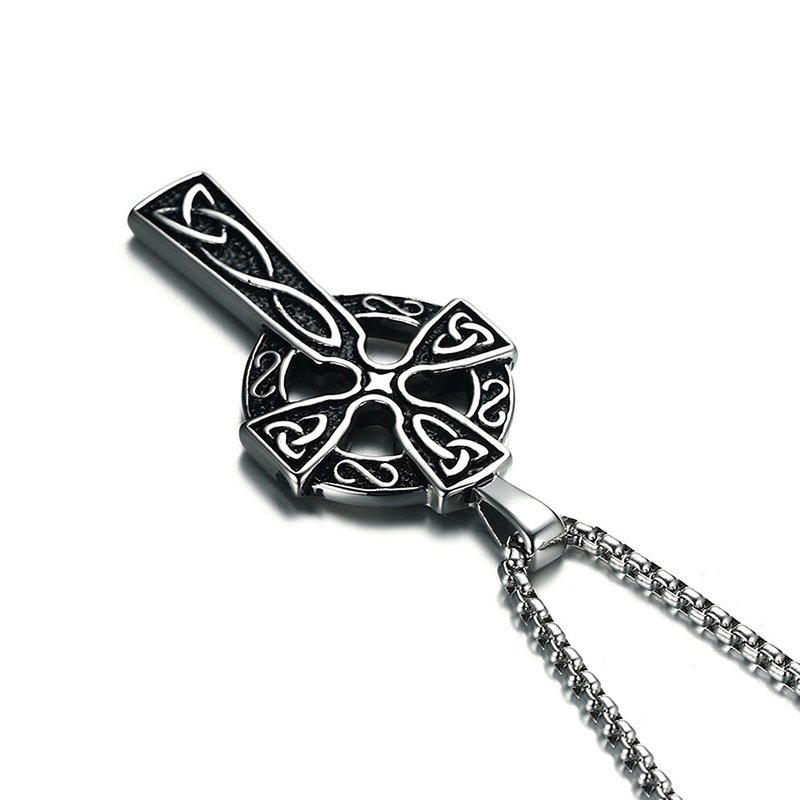 Pendentif Viking Croix Celtique acier