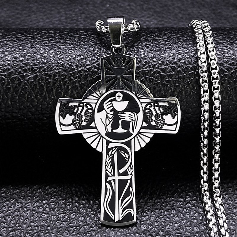 Pendentif Croix Celtique Mystique - Acier Titane