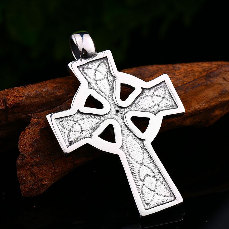 Pendentif Viking Croix Celtique en Acier Inoxydable Style vintage