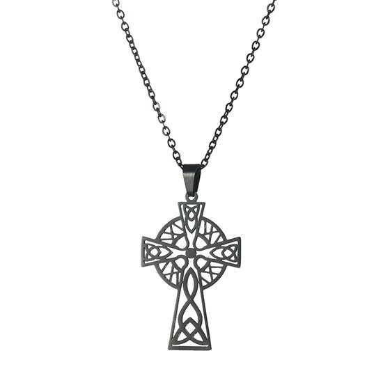 Pendentif Croix Viking en Acier Inoxydable couleur noir